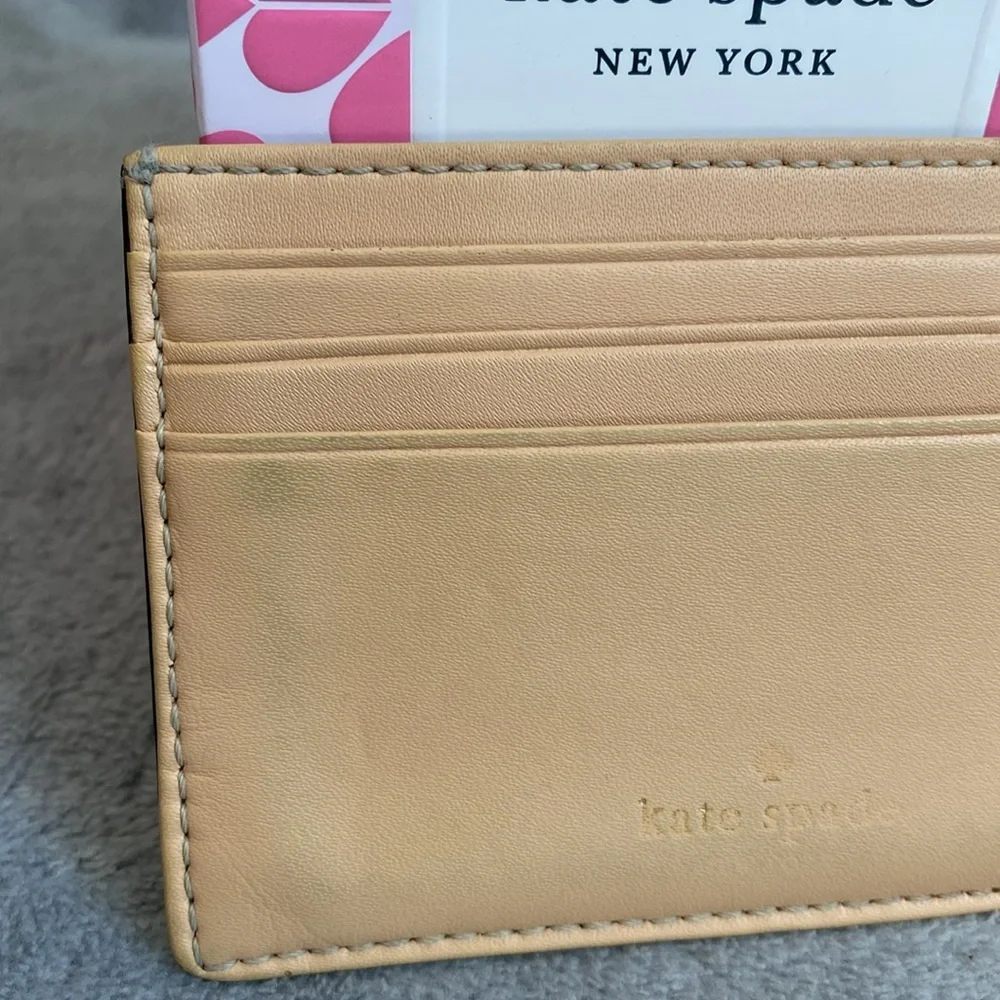 ♠️💚KATE SPADE♠️💚Mint Green & Tan Thin Cardholder/GUC